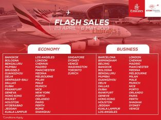 Atom Travel – Emirates Flash Sales with Atom Travel 23 April to 6 May 2019