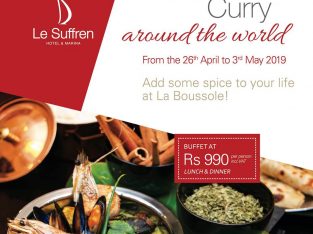 Le Suffren Hotel & Marina  – Curry Around The World buffet at Rs 990 per person – 23 April – 3 May 19