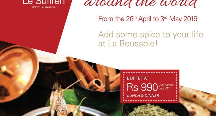 Le Suffren Hotel & Marina  – Curry Around The World buffet at Rs 990 per person – 23 April – 3 May 19