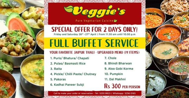 Vegies Buffet 27-28 april 2019