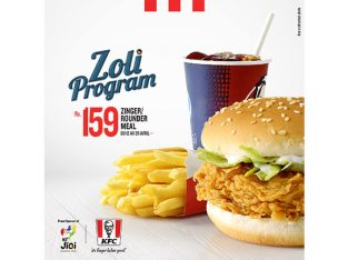 KFC – Get a Rounder or Zinger meal for Rs. 159 as from the 12th to the 29th April
