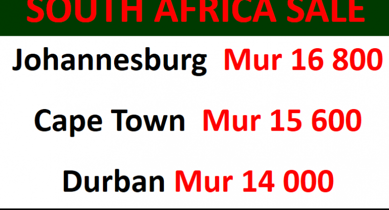 Shamal Travels – South African Airways to Johannesburg, Durban and Cape Town  Travel until March 2020