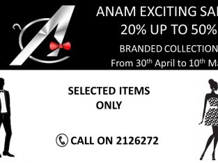 Anam Clothing – up to 50% OFF till 10 May 19