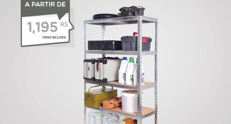 Catéco Maurice – Étagère simple (avec 5 plateaux – supporte 200kg par étagère) à Rs 1,195