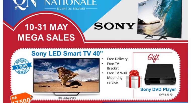 Quincaillerie Nationale Riviere du Rempart – Sony TV fiesta 40″ Rs 17,500