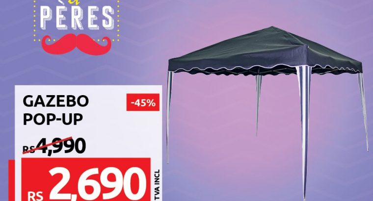 Mr Bricolage Maurice – Bénéficiez de 45% de remise  sur ce gazebo pliable de 3 x 3 m