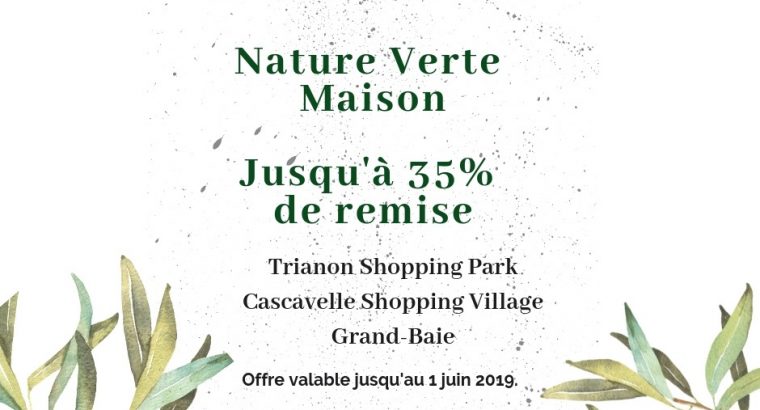 Nature Verte Maison – remises allant jusqu’à 35%