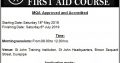 St John Mauritius – First Aid course May 2019