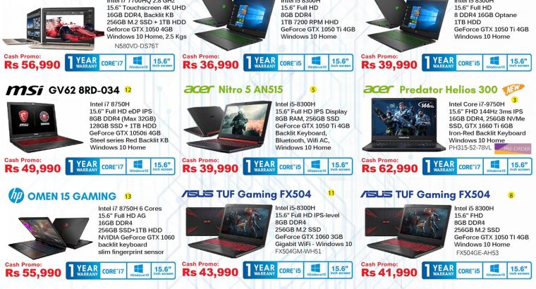 Fastclick Mauritius – Gaming – High Performance – productivity laptops. New models just received!