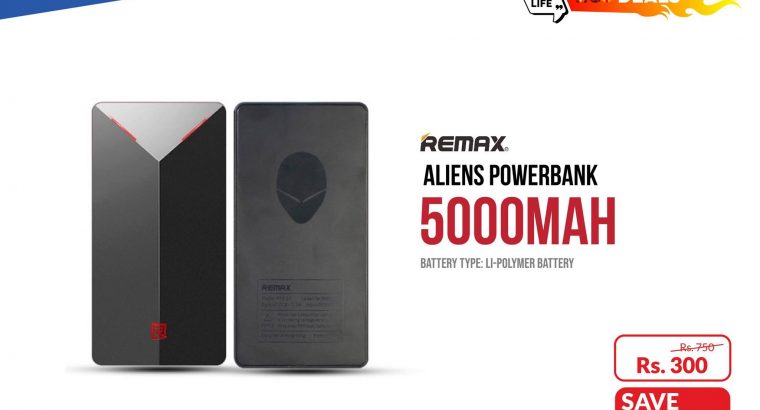 One.O.One – Remax Aliens Powerbank 5000mah Rs 300