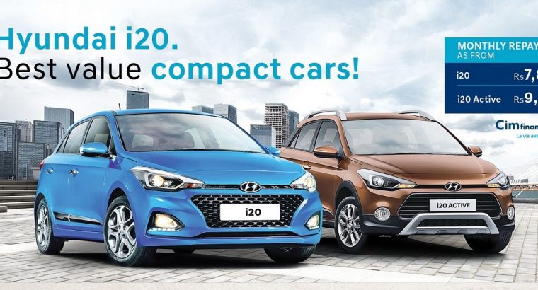 Hyundai Mauritius – i20 at Rs 7850 per month