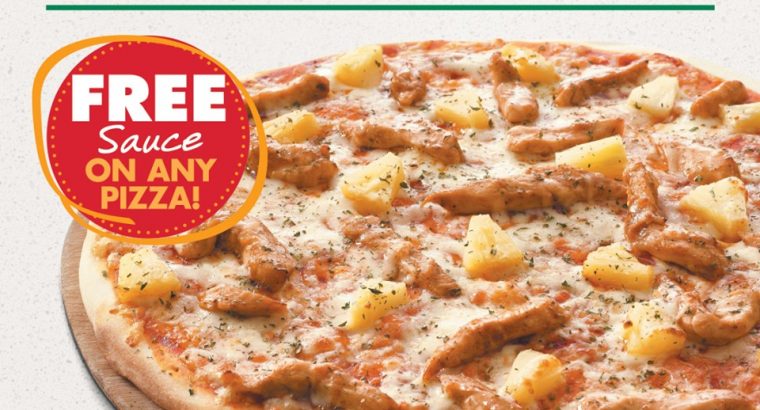 Pizza Inn Mauritius – Add a FREE twirl of sauce to ANY pizza – Weekend treats