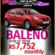 Axess Ltd –  Suzuki Baleno at Rs 7,752 per month