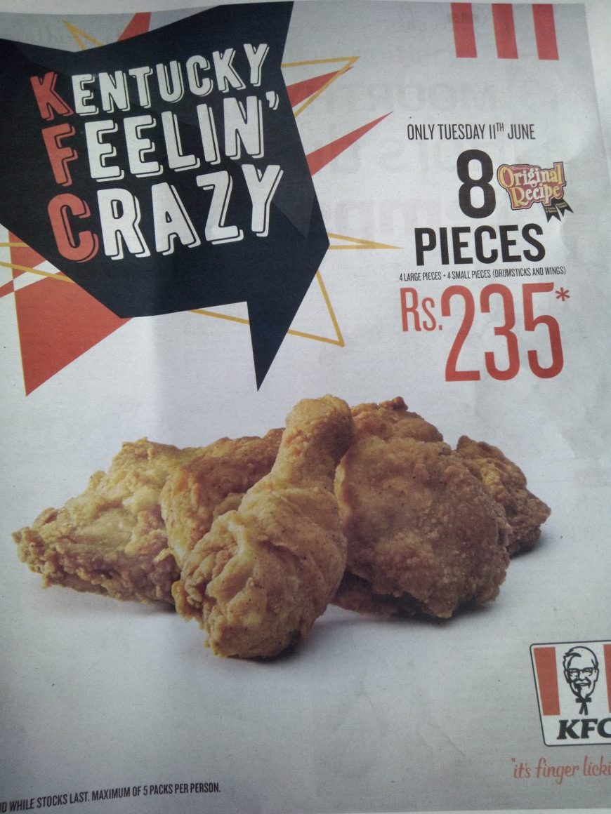 Kfc 8 Pieces For Rs 235 On Tuesday 11 June 19 Best Daily Black Friday Deals In Mauritius Ile Maurice