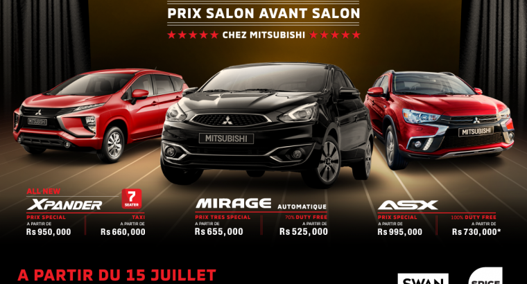 Mitsubishi – avant première des prix salon avant salon sur toute la gamme