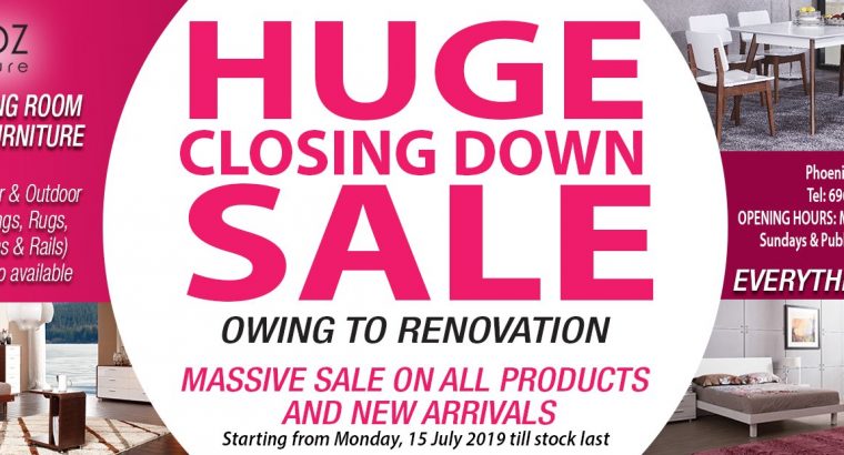 MEDZ Furniture – Closing Down Sale