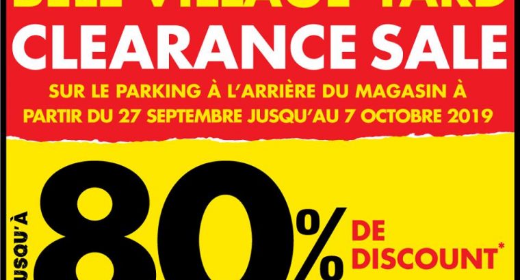 Massive Yard clearance sale at Courts Mammouth Bell Village 80% OFF