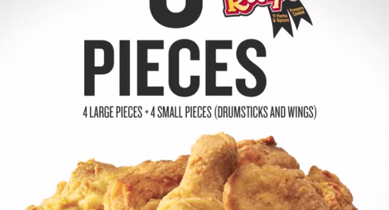 KFC – 4 large and 4 small (Drumsticks and Wings) for Rs 235* only on 10 sept 19