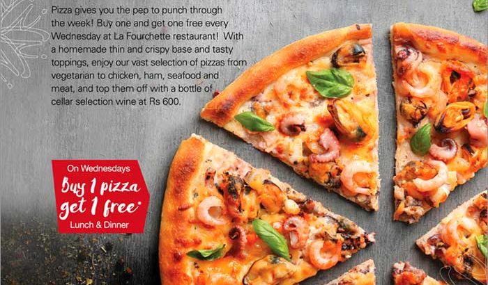 The Address Boutique Hotel: On Wednesdays pizza – Buy 1 get 1 FREE