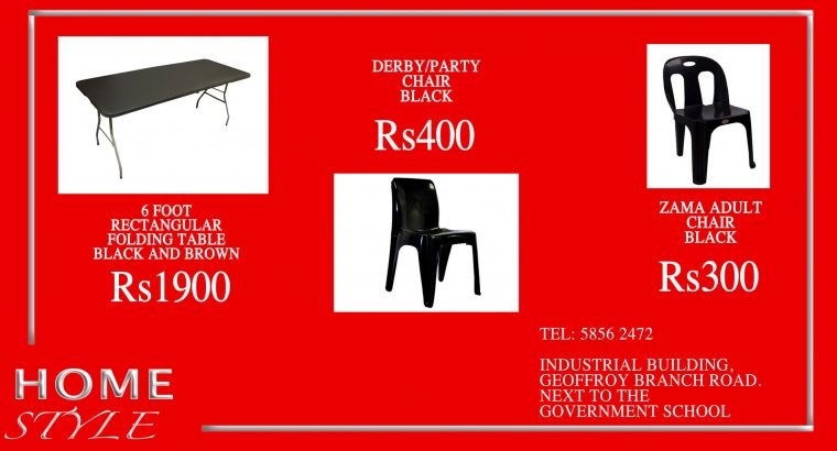 Home Style Mauritius  – ZAMA ADULT CHAIRS BLACK ONLY Rs300.