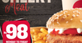 KFC Maurice – Rs 98. Burger Meal – Monday to Friday between 11h and 15h for only Rs. 98