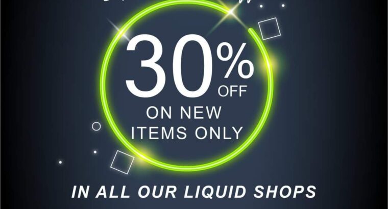 Liquid Shops Mauritius – 30% on new items Black Friday